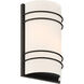 Artemis LED 8 inch Matte Black ADA Wall Sconce Wall Light in Opal